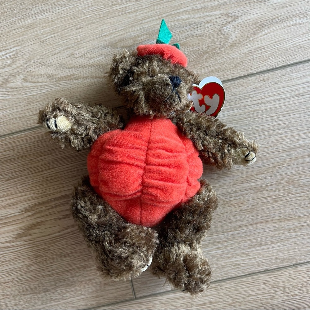 NWT Ty Peter Plush Bear with Pumpkin Design